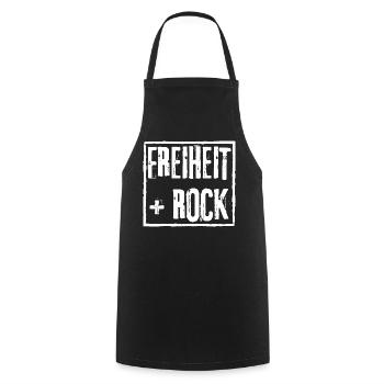 FREEDOM and ROCK GRUNGE ROCK GRAFFITI DESIGN - Cooking Apron - black - Front - AI Model Male 185 dark (185cm)