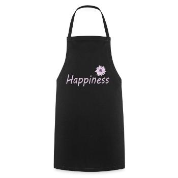HAPPINESS - Kochschürze - Schwarz - Vorne - AI Model Male 185 dark (185cm)
