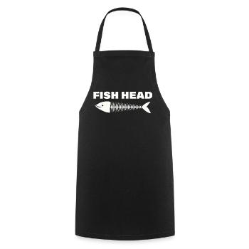 fish head - Cooking Apron - black - Front - AI Model Male 185 dark (185cm)