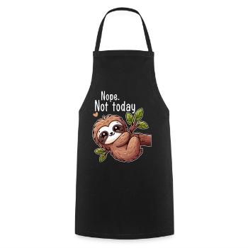 Sloth Lazy Day Nope Not Today - Cooking Apron - black - Front - AI Model Male 185 dark (185cm)