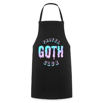 Pastel Goth Club  - Kochschürze - Schwarz - Vorne - AI Model Male 185 dark (185cm)