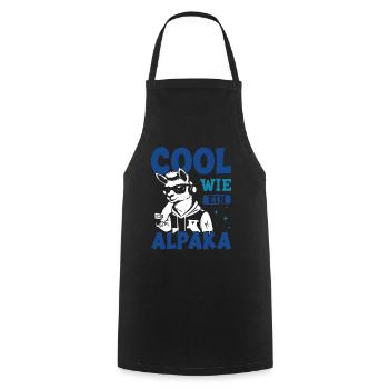 Éventail d’alpaga COOL COMME UN LAMA D’ALPAGA Drôle - Tablier de cuisine - noir - Devant - AI Model Male 185 dark (185cm)