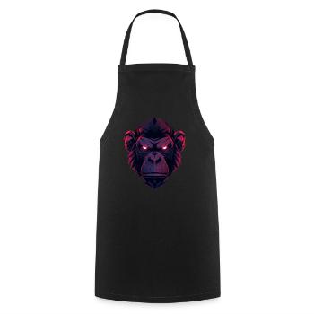 Neon Gorilla Head Art - Cooking Apron - black - Front - AI Model Male 185 dark (185cm)