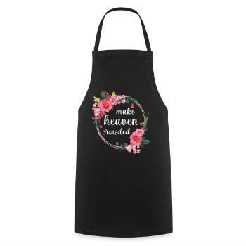 Make Heaven Crowded Faith Flowers Design - Cooking Apron - black - Front - AI Model Male 185 dark (185cm)