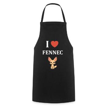 J'aime Fennec Cartoon - Tablier de cuisine - noir - Devant - AI Model Male 185 dark (185cm)