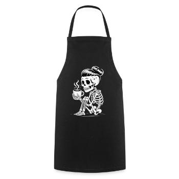 Café Sipper Squelette - Tablier de cuisine - noir - Devant - AI Model Male 185 dark (185cm)