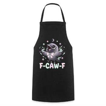 Kawaii Pastel Goth Black Crow F-Caw-F - Cooking Apron - black - Front - AI Model Male 185 dark (185cm)