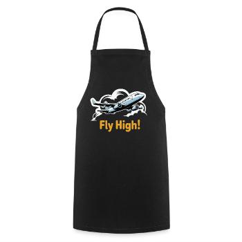 Jet dans le ciel illustration voler haut - Tablier de cuisine - noir - Devant - AI Model Male 185 dark (185cm)