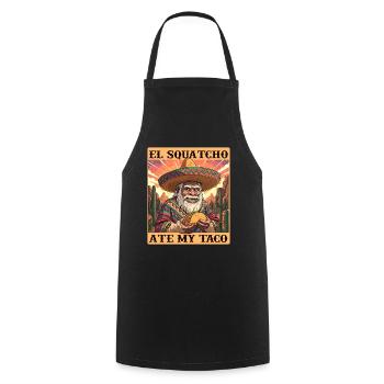 El Squatcho a mangé mon humour de tacos - Tablier de cuisine - noir - Devant - AI Model Male 185 dark (185cm)
