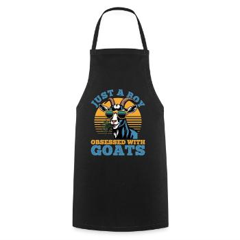 Funny Farm Animal Goat - Cooking Apron - black - Front - AI Model Male 185 dark (185cm)