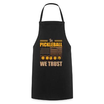 Pickleball We Trust USA Flag - Cooking Apron - black - Front - AI Model Male 185 dark (185cm)