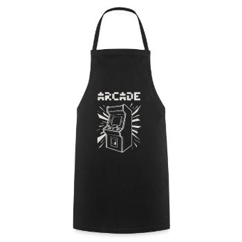 ARCADE Retro Arcade Slot Machine 80s 90s Gamer - Cooking Apron - black - Front - AI Model Male 185 dark (185cm)