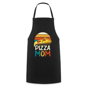 Pizza Mom Slice Retro - Kochschürze - Schwarz - Vorne - AI Model Male 185 dark (185cm)