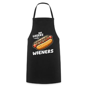 Hot dog No Losers Wieners - Cooking Apron - black - Front - AI Model Male 185 dark (185cm)