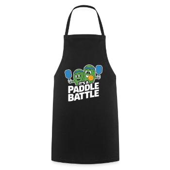 Paddleball Pickleball Geschenk Paddle Battle - Kochschürze - Schwarz - Vorne - AI Model Male 185 dark (185cm)