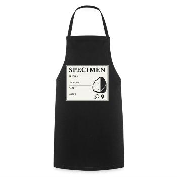 Geologische Probe Fossilien Sammler Label - Kochschürze - Schwarz - Vorne - AI Model Male 185 dark (185cm)