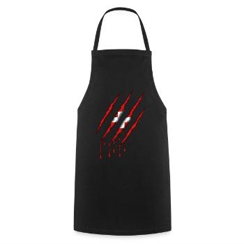 Danemark griffe grunge dannebrog drapeau scratch - Tablier de cuisine - noir - Devant - AI Model Male 185 dark (185cm)