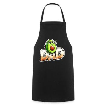Sunny Avocado Dad Design, Fathers  - Cooking Apron - black - Front - AI Model Male 185 dark (185cm)