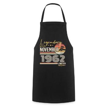 Novembre 1962 - Tablier de cuisine - noir - Devant - AI Model Male 185 dark (185cm)