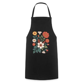 Botanique Diversité Fleur Jardin Prairie Nature - Tablier de cuisine - noir - Devant - AI Model Male 185 dark (185cm)