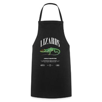 Cuban Knight Anole Reptile Keeper Lizard - Cooking Apron - black - Front - AI Model Male 185 dark (185cm)