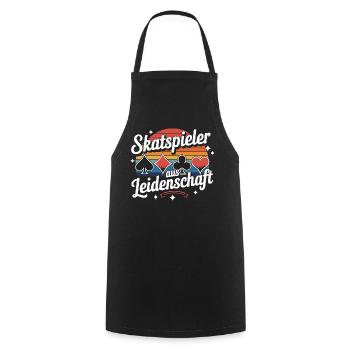 Joueurs passionnés de skat Cartes de skat rétro - Tablier de cuisine - noir - Devant - AI Model Male 185 dark (185cm)