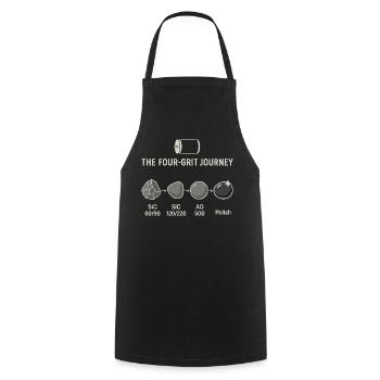 The four-step grinding process - Cooking Apron - black - Front - AI Model Male 185 dark (185cm)