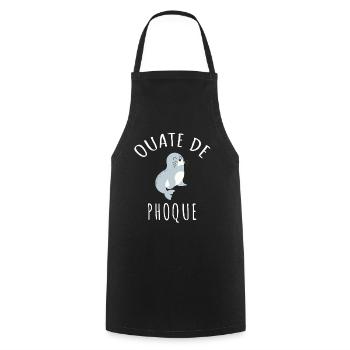 Ouate de Phoque Humour Français Jeu de Mots Rigolo - Tablier de cuisine - noir - Devant - AI Model Male 185 dark (185cm)