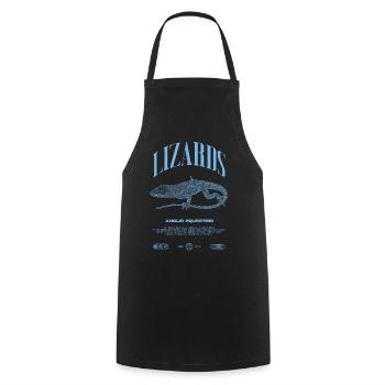 Cuban Knight Anole Reptile Keeper Lizard - Cooking Apron - black - Front - AI Model Male 185 dark (185cm)