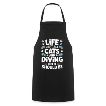Tauchen Spruch Katzen Lustiges Tauchen Geschenk - Kochschürze - Schwarz - Vorne - AI Model Male 185 dark (185cm)