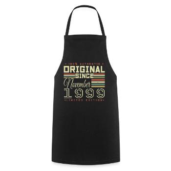 Birthday Gift November 1999 - Cooking Apron - black - Front - AI Model Male 185 dark (185cm)