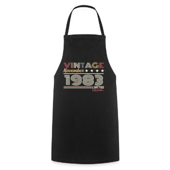 November 1983 - Cooking Apron - black - Front - AI Model Male 185 dark (185cm)