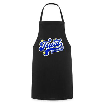 Self-Confidence Starry Script - Cooking Apron - black - Front - AI Model Male 185 dark (185cm)