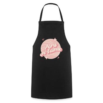 Paris je t'aime - Tablier de cuisine - noir - Devant - AI Model Male 185 dark (185cm)