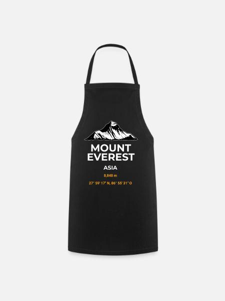 Mount Everest Hoodie T-Shirt Outdoor merch - Kochschürze - Schwarz