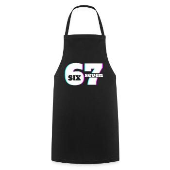 Six Sept 6 7 Meme Fun Design 67 - Tablier de cuisine - noir - Devant - AI Model Male 185 dark (185cm)
