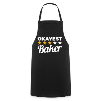 Okayest Baker - Kochschürze - Schwarz - Vorne - AI Model Male 185 dark (185cm)