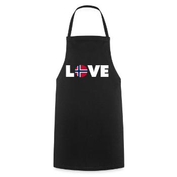 Norway - Love - Norge - Liebe - Norwegen - Cooking Apron - black - Front - AI Model Male 185 dark (185cm)