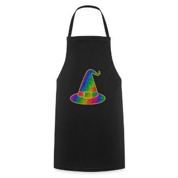 Witch Hat Halloween | Rainbow Magic Hat Glitter - Cooking Apron - black - Front - AI Model Male 185 dark (185cm)