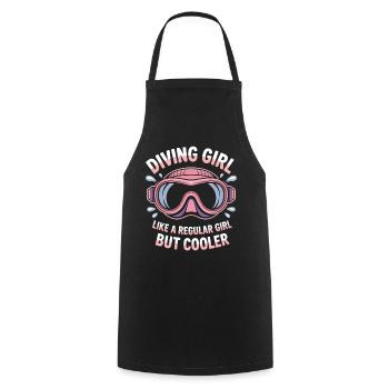 Diving Saying Girl Funny Diving Gift - Cooking Apron - black - Front - AI Model Male 185 dark (185cm)