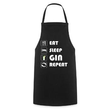 Gin Statement EAT SLEEP GIN REPEAT - Kochschürze - Schwarz - Vorne - AI Model Male 185 dark (185cm)