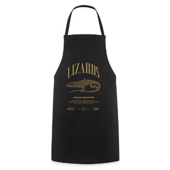 Cuban Knight Anole Reptile Keeper Lizard - Cooking Apron - black - Front - AI Model Male 185 dark (185cm)