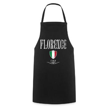 Florence Italie, souvenir Florence - Tablier de cuisine - noir - Devant - AI Model Male 185 dark (185cm)