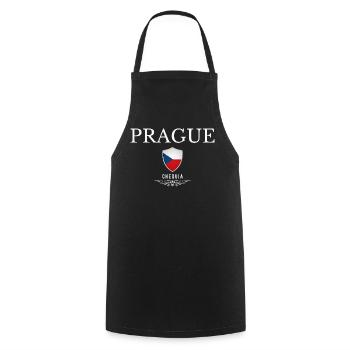 Prag, Tschechische Republik, Souvenir Prag - Kochschürze - Schwarz - Vorne - AI Model Male 185 dark (185cm)