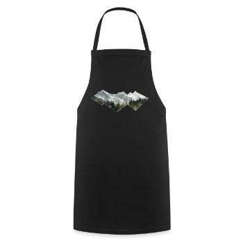 Montagne Minimalisme - Tablier de cuisine - noir - Devant - AI Model Male 185 dark (185cm)
