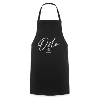 Oslo - Norway Flag - Lettering - Norge - Norwegen - Cooking Apron - black - Front - AI Model Male 185 dark (185cm)
