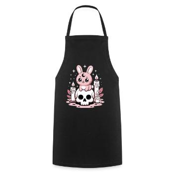 Kawaii Pastel Goth Hase - Kochschürze - Schwarz - Vorne - AI Model Male 185 dark (185cm)