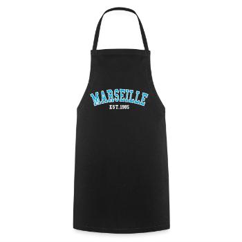 Marseille Est.1985 - Tablier de cuisine - noir - Devant - AI Model Male 185 dark (185cm)