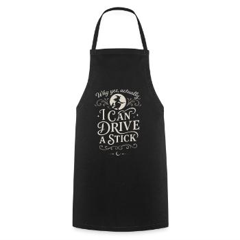 Why Yes Actually I Can Drive A Stick Halloween - Cooking Apron - black - Front - AI Model Male 185 dark (185cm)