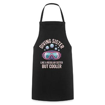 Diving Saying Sister Funny Diving Gift - Cooking Apron - black - Front - AI Model Male 185 dark (185cm)